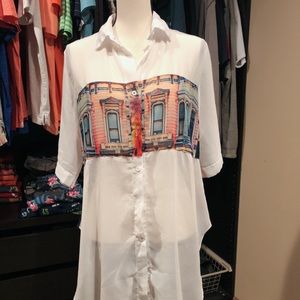 Womens see thoughshirt dress.